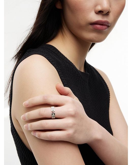 Tommy Hilfiger Gray Stainless Steel Stripe Ring