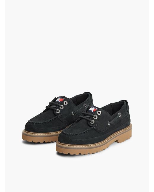 Scarpe Da Barca Archive Con Suola Carrarmato di Tommy Hilfiger in Black
