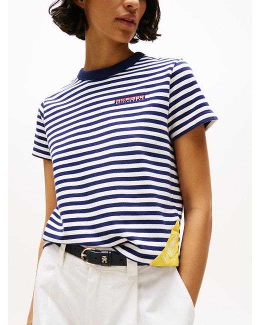 Tommy Hilfiger Blue Hilfiger Sailing Breton Stripe Relaxed T-shirt