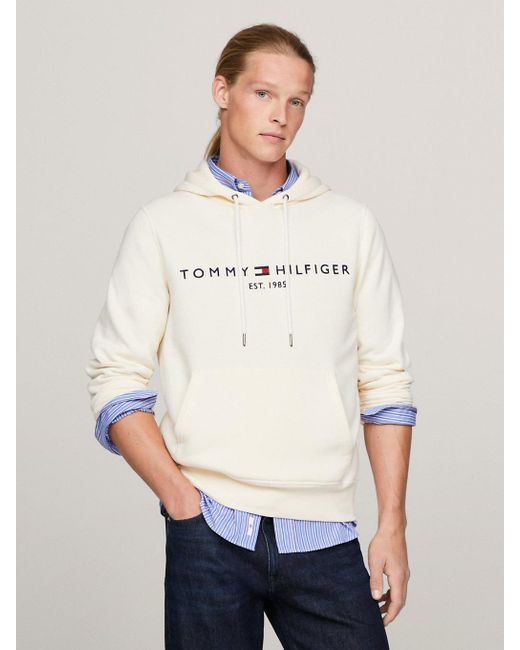 Sweat à capuche coupe standard Plus à logo Tommy Hilfiger pour homme en coloris White