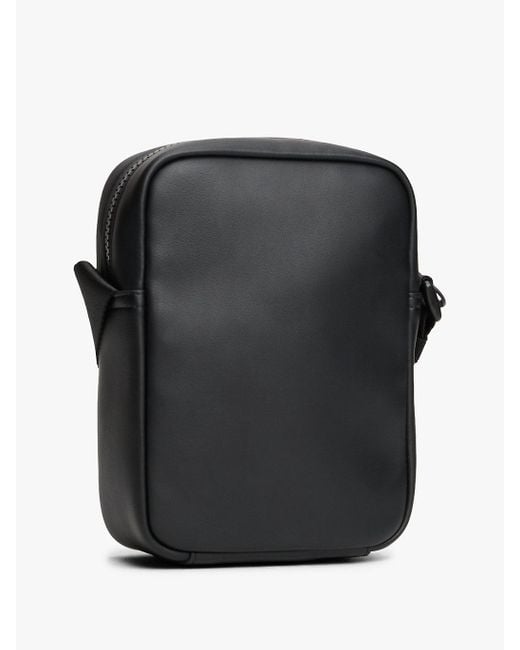 Tommy Hilfiger Black Hilfiger Flag Ribbed Crossbody Reporter Bag for men