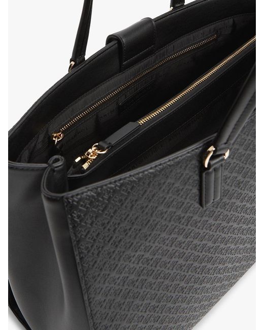 Tommy Hilfiger Black Embossed Th Monogram Tote Bag