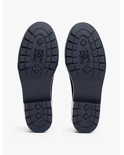 Tommy Hilfiger Glanzend Enkellaarsje Met Profielzool in het Blue