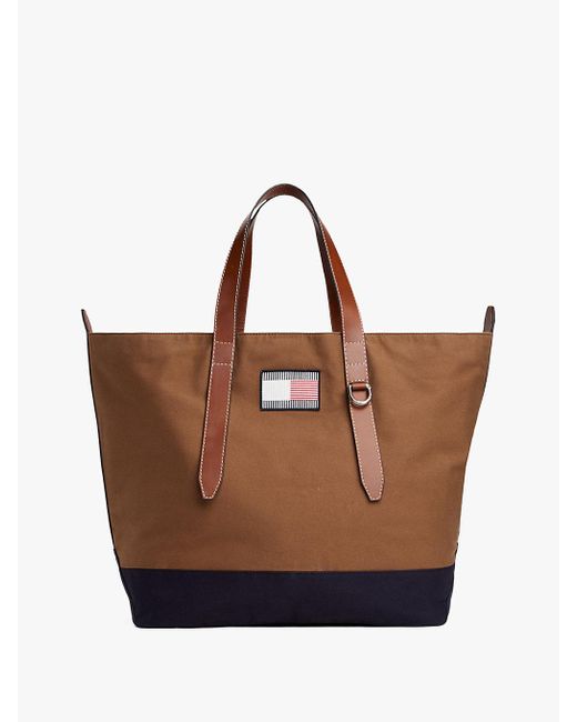 Tommy Hilfiger Brown The Runway Collection Canvas Tote Bag for men