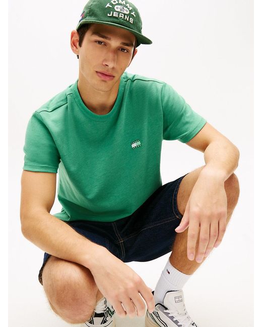 Tommy Hilfiger Green Tommy Badge Jersey Crew Neck T-Shirt for men