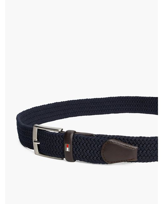 Cintura Adan Con Cinghia Elastica Intrecciata di Tommy Hilfiger in Black da Uomo