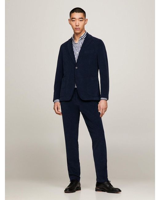Tommy Hilfiger Blue Baby Corduroy Two-piece Slim Fit Suit for men