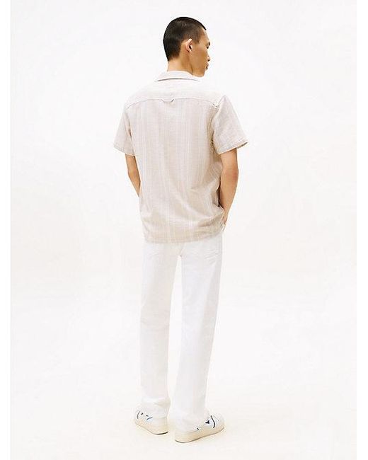 Tommy Hilfiger Regular Fit Kurzarmhemd Mit Struktur in White für Herren