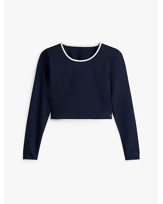 Tommy Hilfiger Rashguard Met Contrasterende Randen in het Blue