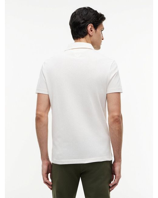 Tommy Hilfiger White Regular Fit Mesh Jersey Polo Shirt for men