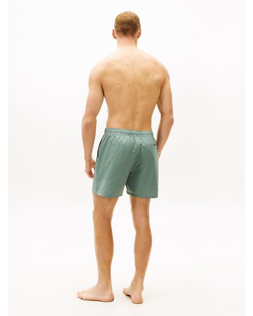 Tommy Hilfiger Green Original Ithaca Stripe Mid Length Swim Shorts for men