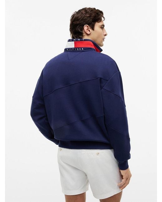 Tommy Hilfiger Blue Tommy X U.s. Sail Gp Team Quarter-zip Sweatshirt