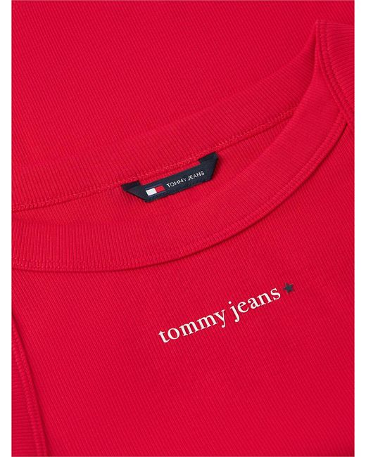 Tommy Hilfiger Red Logo Ribbed Slim Tank Top