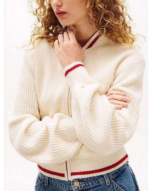 Tommy Hilfiger The Sofia Capsule Bomberjack Van Wolmix in het White