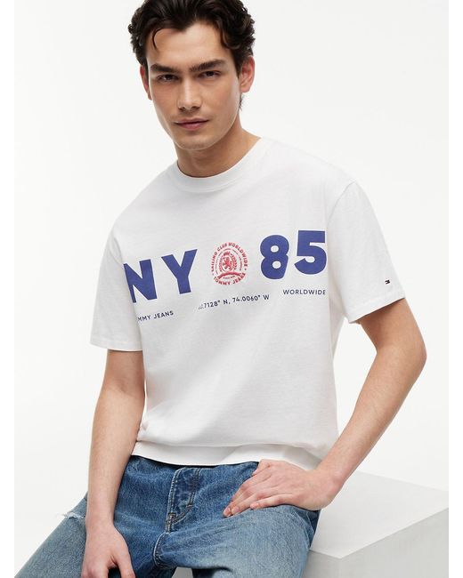 Tommy Hilfiger White Back Logo Relaxed Jersey T-Shirt for men