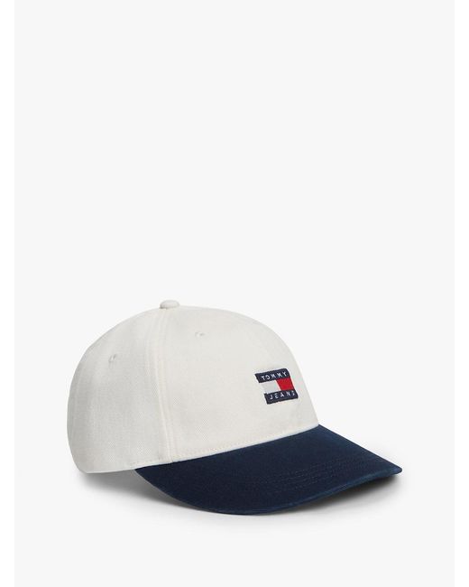 Tommy Hilfiger White Heritage Logo Washed Baseball Cap for men