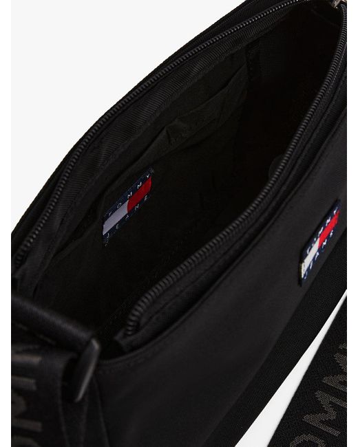 Borsa Essential Con Logo Ripetuto di Tommy Hilfiger in Black