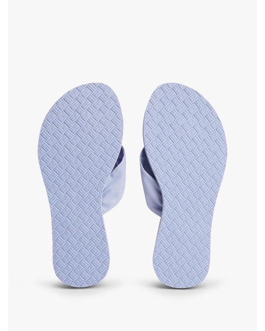 Tommy Hilfiger White Th Monogram Plaque Flip-Flops