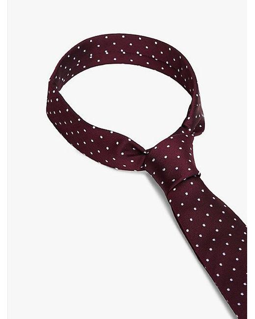 Tommy Hilfiger Zijde Jacquard Stropdas Met Stippen in het Purple voor heren