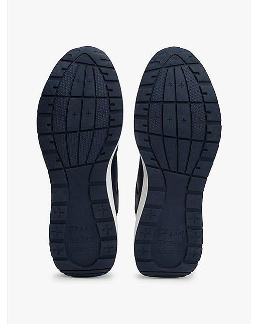 Tommy Hilfiger Sneaker Met Profielzool En Gemengde Texturen in het Blue voor heren