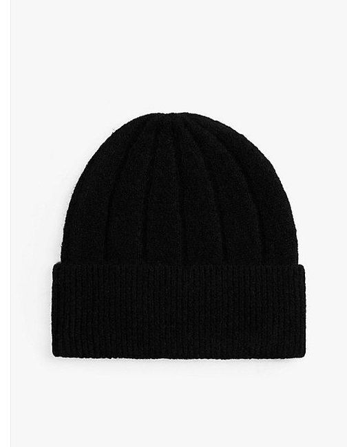 Tommy Hilfiger Fluffy Beanie Met Wol En Hilfiger-Vlag in het Black