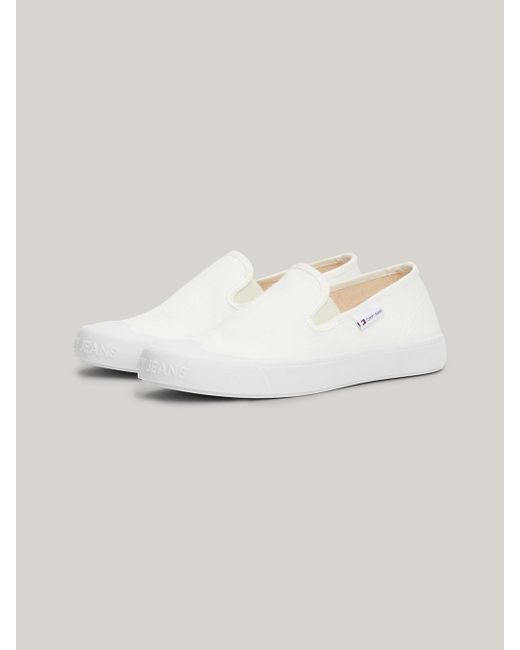 Tommy Hilfiger Natural Slip-on Canvas Bumper Trainers