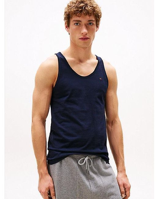 Tommy Hilfiger Signature Set Van 3 Tanktops Met Geborduurde Vlag in het Blue voor heren