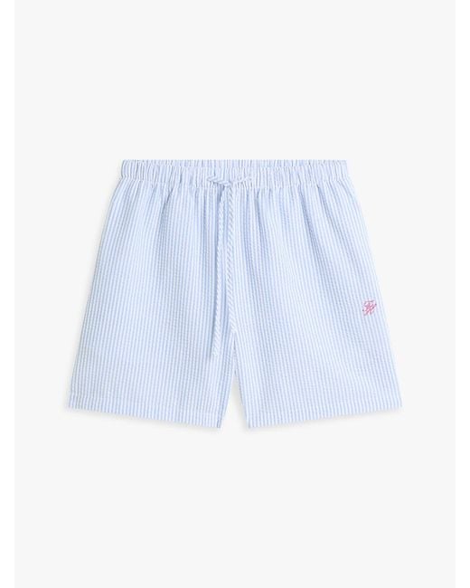 Tommy Hilfiger Blue Seersucker Cover-Up Shorts