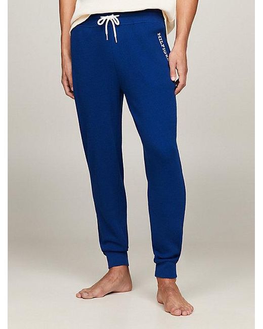 Pantalón de chándal gofrado con logo monotipo Tommy Hilfiger de hombre de color Blue