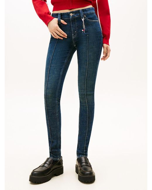 Tommy Hilfiger Red Tommy Girl Seam Detail Skinny Jeans