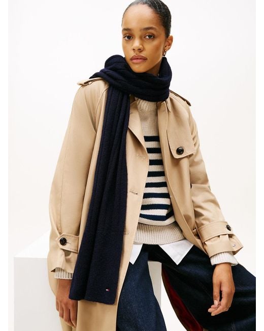 Écharpe Douce En Laine À Drapeau Tommy Tommy Hilfiger en coloris Black