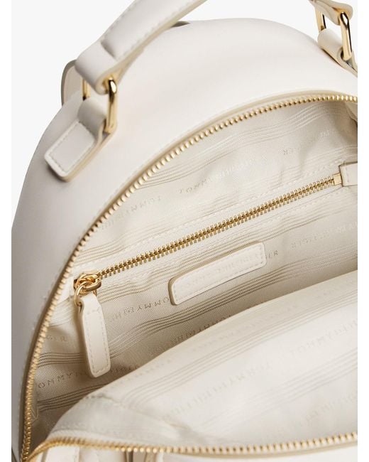 Zaino Con Bandiere Trapuntate E Monogramma Th di Tommy Hilfiger in White