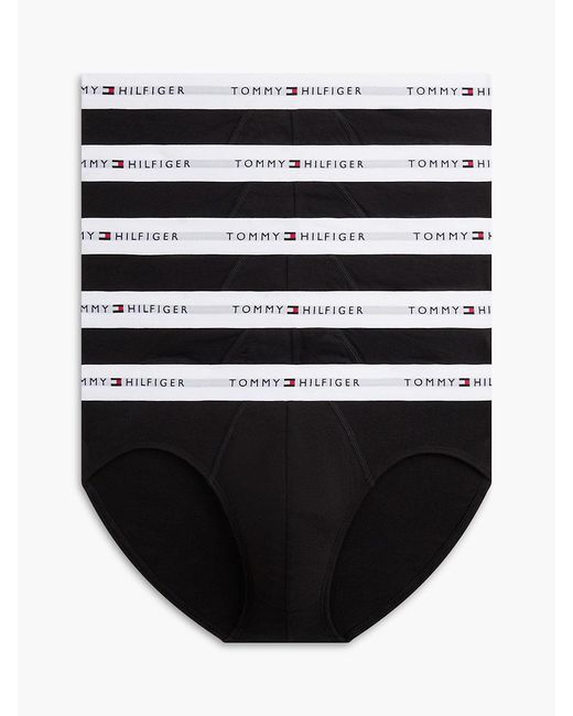 Tommy Hilfiger Black 5-Pack Signature Repeat Logo Briefs for men