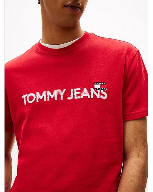 Tommy Hilfiger T-Shirt Met Ronde Hals En Tommy-Badge in het Red voor heren