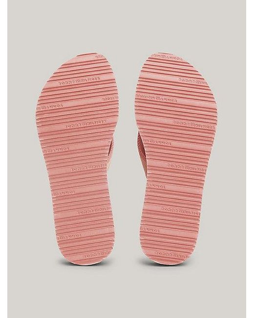 Sandalias de plataforma Signature Tommy Hilfiger de color Pink
