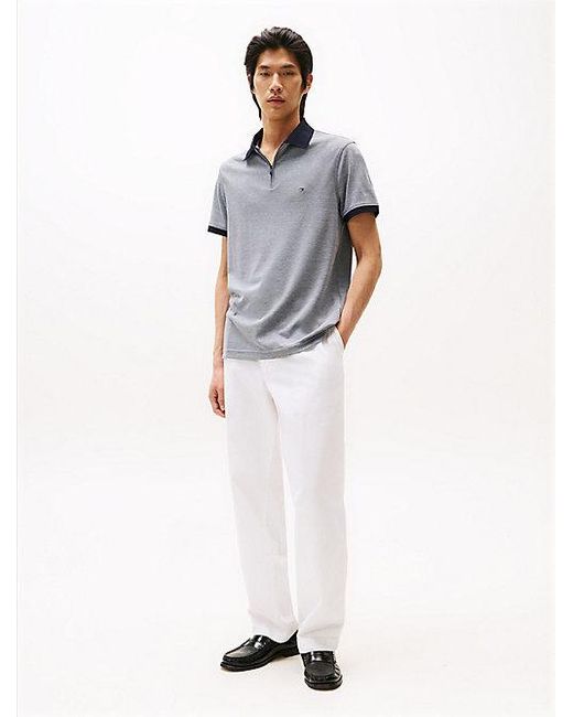 Tommy Hilfiger Regular Fit Poloshirt Met 1/4-Rits in het Gray voor heren