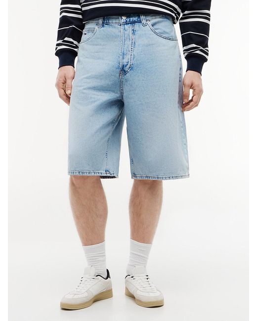 Tommy Hilfiger Blue Theo Faded Loose Denim Shorts for men