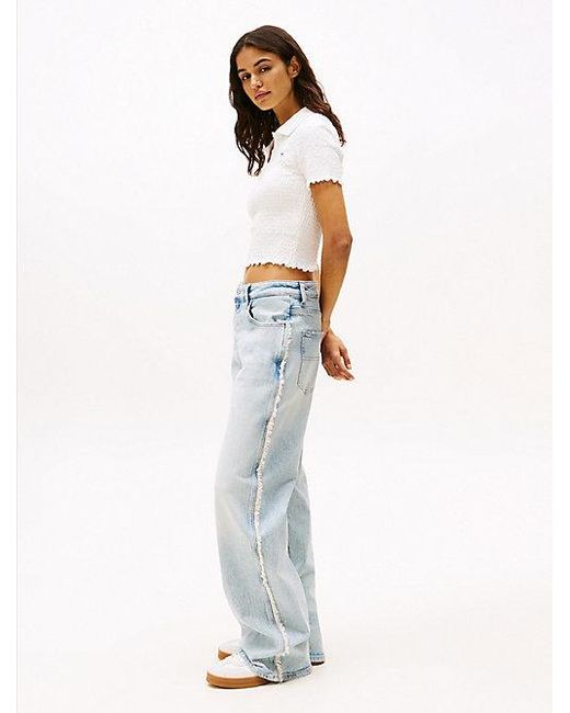 Vaqueros Mia Amplios Rectos De Talle Medio Tommy Hilfiger de color White