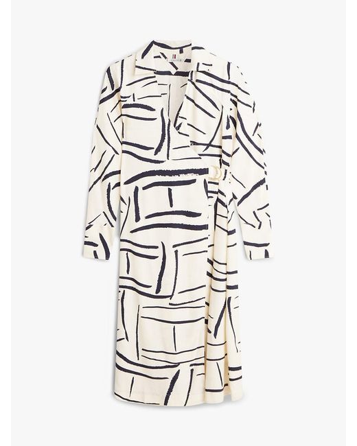 Tommy Hilfiger White Relaxed Wrap Midi Dress