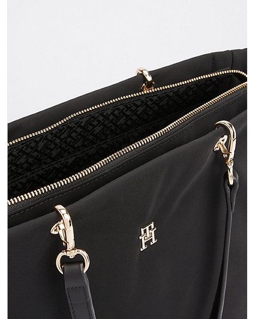 Tommy Hilfiger Black Tote-Bag Mit Th-Monogramm-Emblem