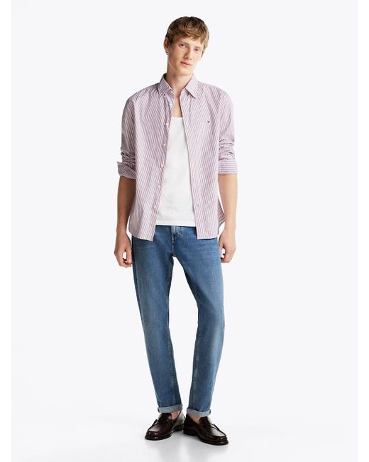 Tommy Hilfiger Purple Long Sleeve Poplin Regular Fit for men