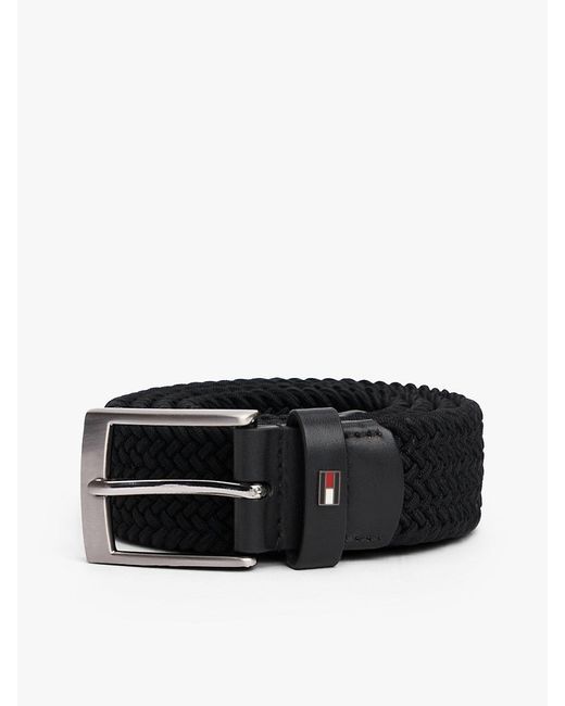 Cintura Elastica Con Fibbia Quadrata di Tommy Hilfiger in Black da Uomo