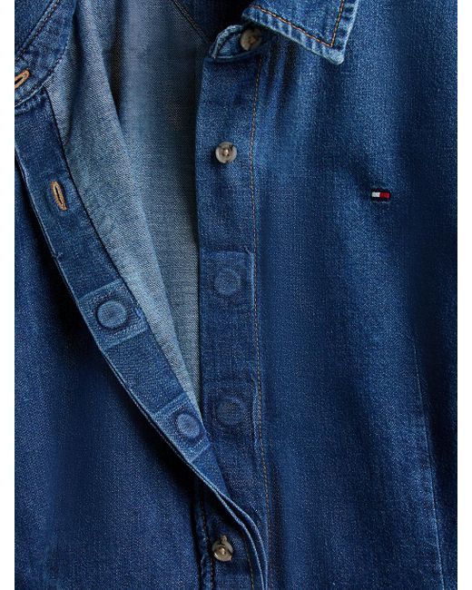 Robe Chemise Midi Adaptive En Denim Tommy Hilfiger en coloris Blue