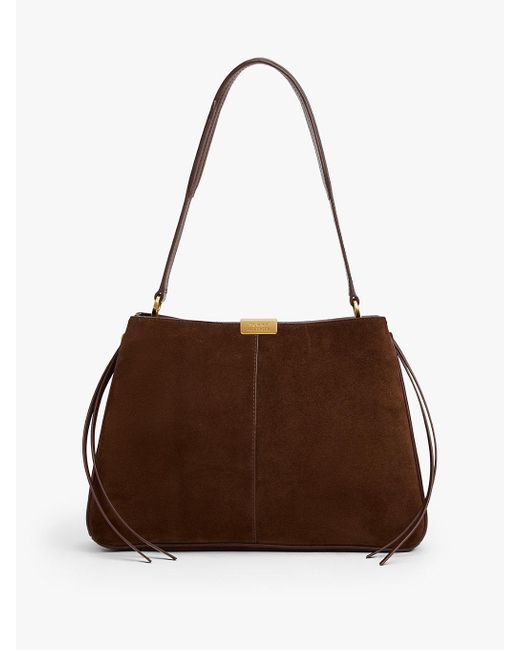 Tommy Hilfiger Brown Casual Suede Shoulder Bag