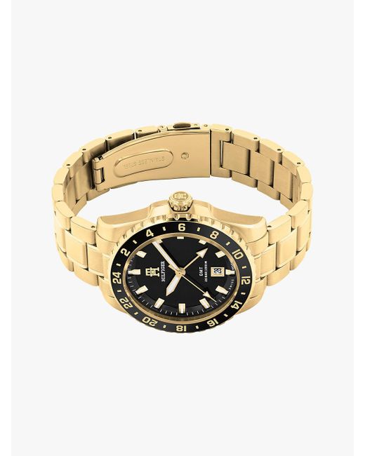 Orologio Placcato Con Quadrante Nero di Tommy Hilfiger in Metallic da Uomo