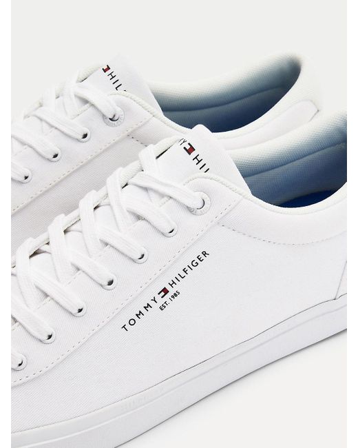 Tommy Hilfiger Baumwolle Essential Low-Top Sneaker aus Stoff in Weiß für  Herren - Lyst