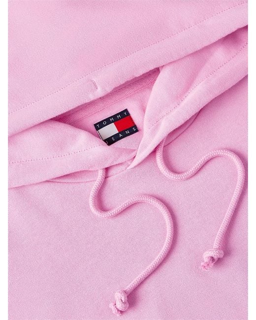 Tommy Hilfiger Pink Signature Back Logo Relaxed Hoody for men
