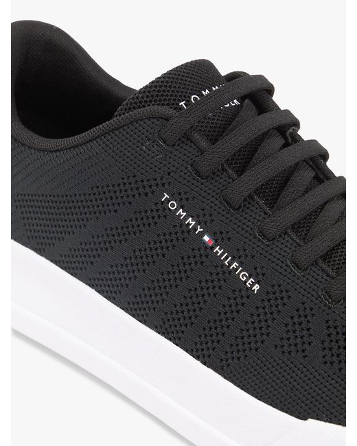 Tommy Hilfiger White Logo Knit Court Trainers for men