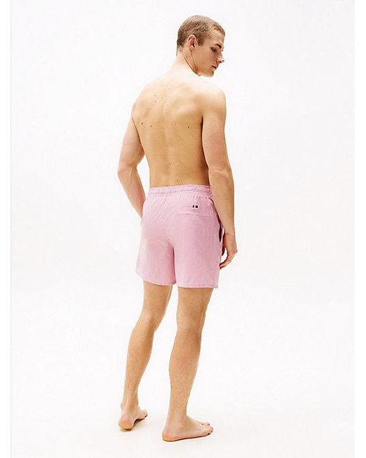 Tommy Hilfiger Original Medium Lange Zwemshort Met Streep in het Pink voor heren