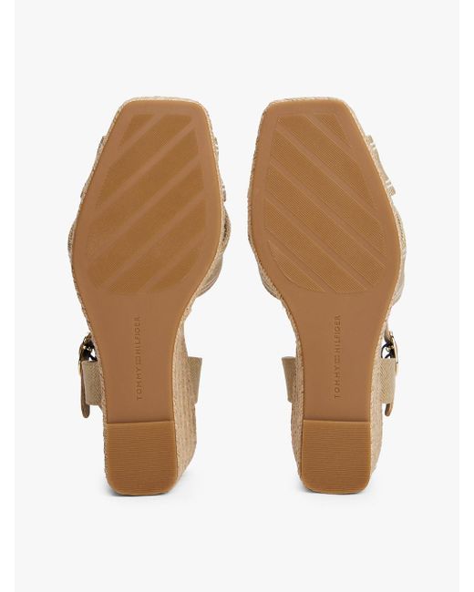 Sandali Espadrillas Con Zeppa di Tommy Hilfiger in Natural
